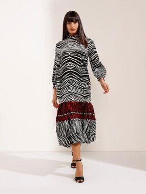 Zara | Dresses | Zara Contrasting Midi Knit Dress Size L New | Poshmark
